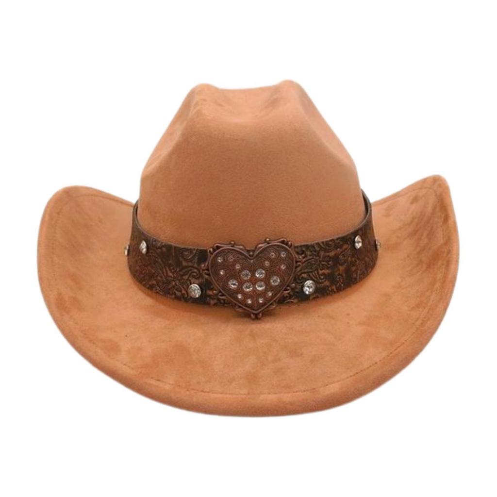 Premium Sense One-Word Top Suede Top Hat Jazz Hat New Love Diamond-Encrusted Western Cowboy Hat
