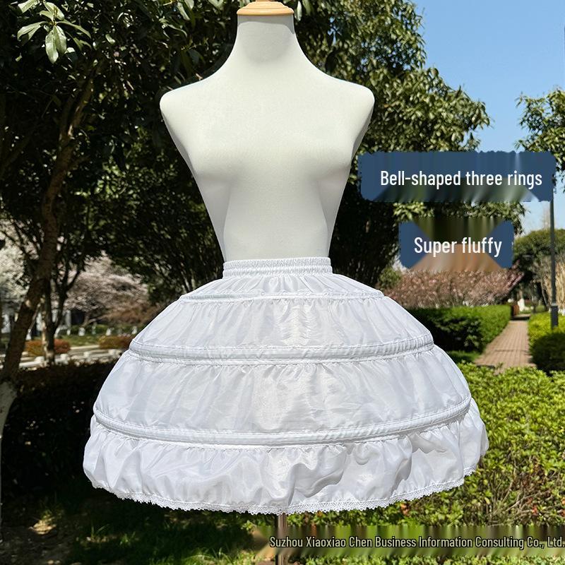 Adult Three-Hoop Cosplay Petticoat: Violent Fishbone Tutu, Flower Girl Princess, Lolita Bell-Shaped Skirt.