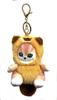 Cute fluffy cat plush Mofu set Plush cat keychain, Sand, 4-color (gray, brown, orange, beige) keychain, [Product]