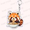Hot Red Panda Eating Ramen Keychains for Accessories Cant Hear You Im Gaming Keyrings Jewelry Fans Friends Gifts