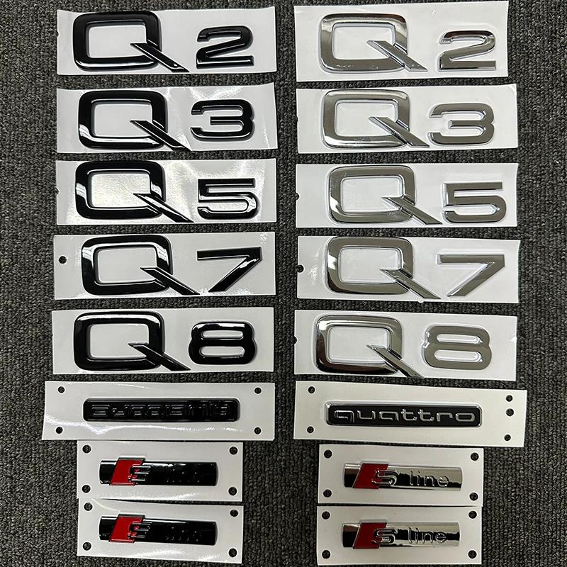 The new ABS letter 3D sticker For Q1 Q2 Q3 Q5 Q7 Q8 logo quattro Sline Black Silver general