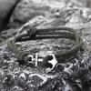 Braided Anchor Bracelet Double Layer Rope Braclet Men Adjustable Women Navy Style Nautical Adventure Accessories Students