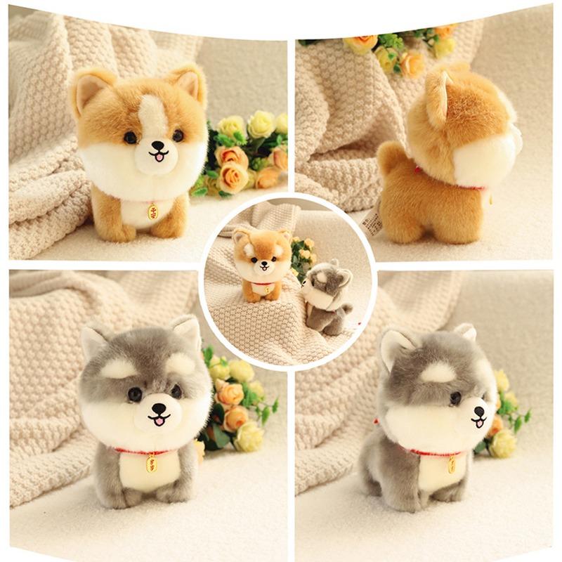Adorable Lifelike Husky Corgi Yorkshire Plush Toys - Realistic Stuffed Puppy Doll Gift for Kids Christmas