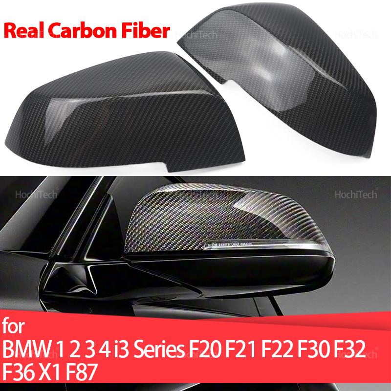 F20 F21 F22 F30 Real Carbon Fiber Side Door Rearview Side Mirror Cover Cap Styling for BMW 1 2 3 4 3 Series F32 F36 X1 F87