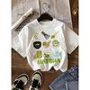 European Sizes Stylish "Matcha" Matcha Utensil Print Short-Sleeve T-Shirt for Girls. Soft and Skin-friendly Round Neck Short-sleeve T-shirt