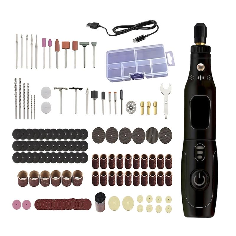 

Versatile Rotary Tool Set With 155 Accessories Featuring 3 Speed Options Ideal For Carving Grinding Polishing And Cutting USB Rechargeable For Resin 1