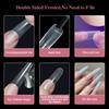Clear Nail Extensions for Women Professional Long Transparent Acrylic Tips with Measuring Scale Full Cover False Nail