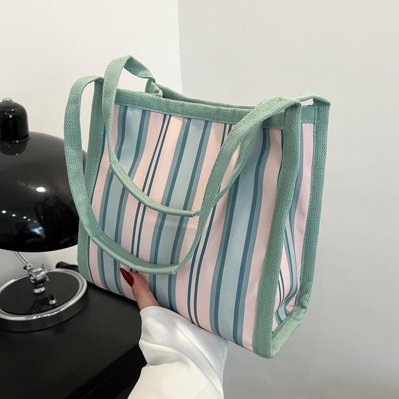 

Премиальная вместительная сумка из холщовой ткани, связанная мушиным плетением, модная, трендовая, портативная, с открытым плечом, вязаная сумка для женщин 2025 новинка синий