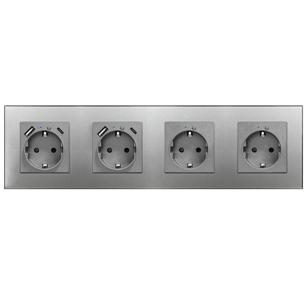 Model 153 Smart WiFi Wall Socket with Tempered Glass Panel - Alice Voice App Compatible