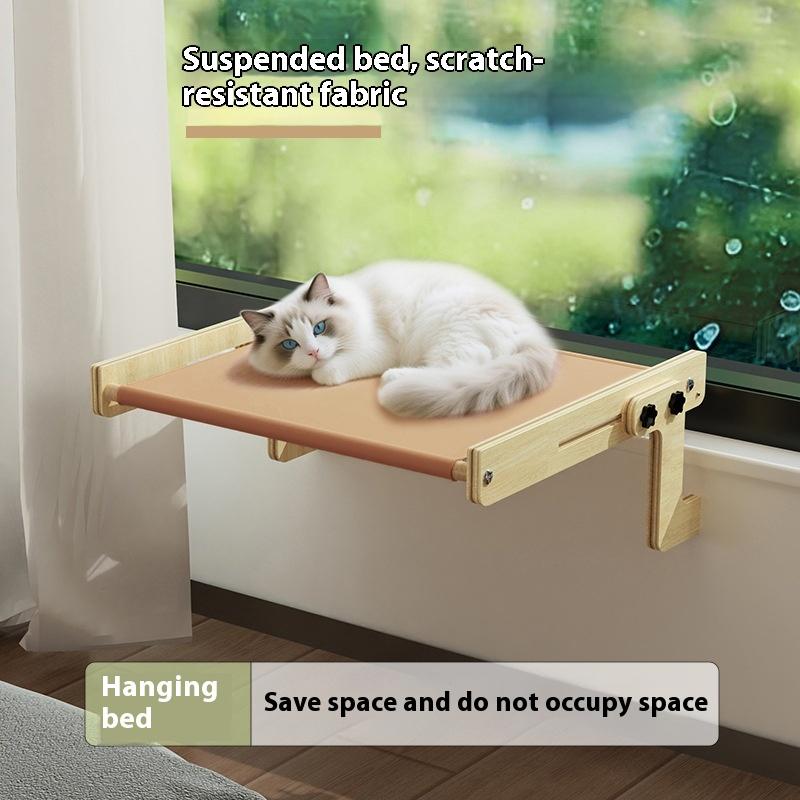 Wood Cat Bed Space Capsule Cat House Cat Hammock Cat Window Bed Space Capsule Non Perforated Suspension Hammock Bed Pet Supplies