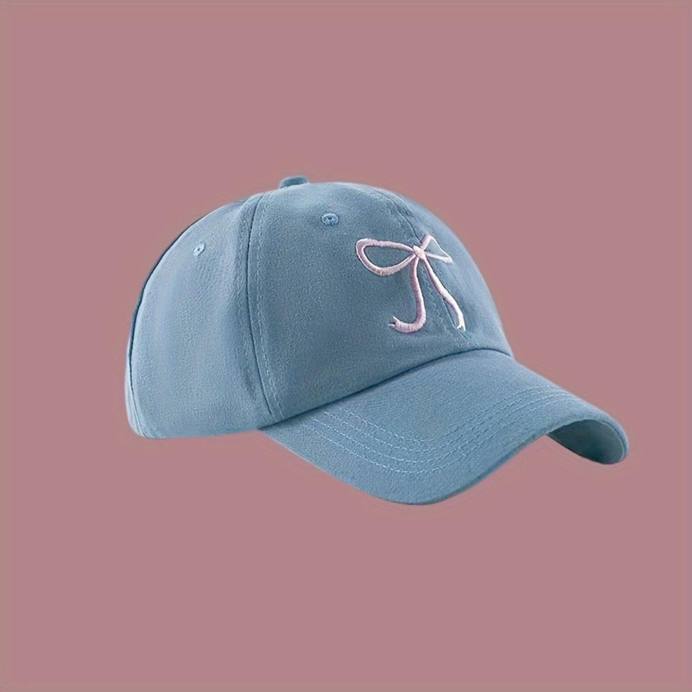 1pc Adjustable Cute Bow Baseball Cap - Sweet And Romantic Pink Design, Made of Lightweight Polyester, Couple'S Hat with a Soft Top