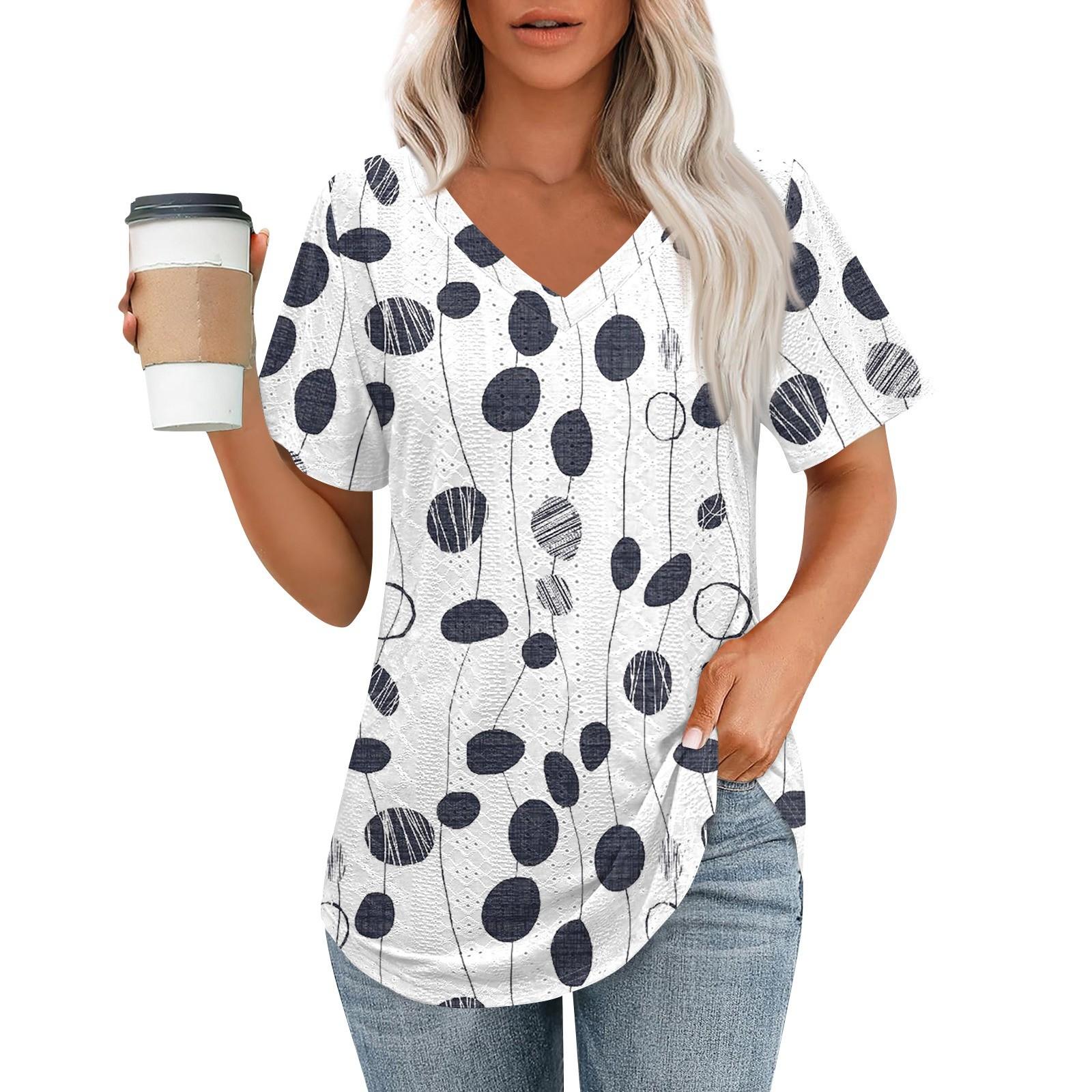 

Женские футболки с V-образным вырезом и коротким рукавом, повседневные топы свободного кроя, базовые футболки с закругленным подолом XL тёмно-синий