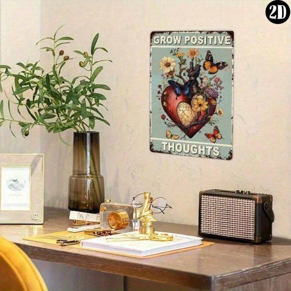 Metal Wall Sign Inspirational Quote Tin Poster 12x8 Inch for Home Office Cafe Bar Decor