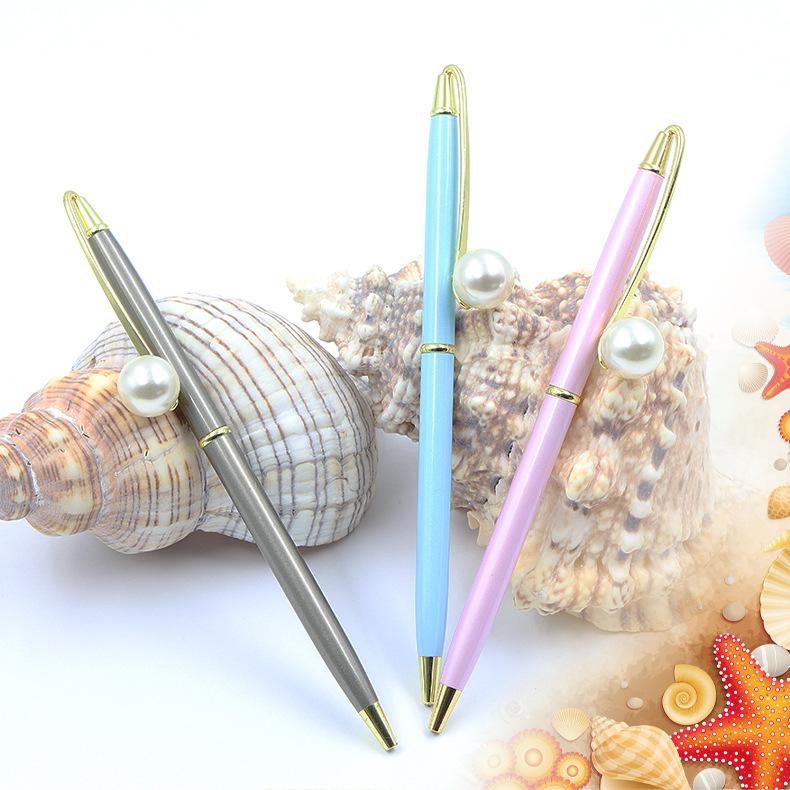 Creative Pearl Ballpoint Pen Pearl Embellishment Pen Holder Queen Scepter Metal Gift Advertising Pen Customization