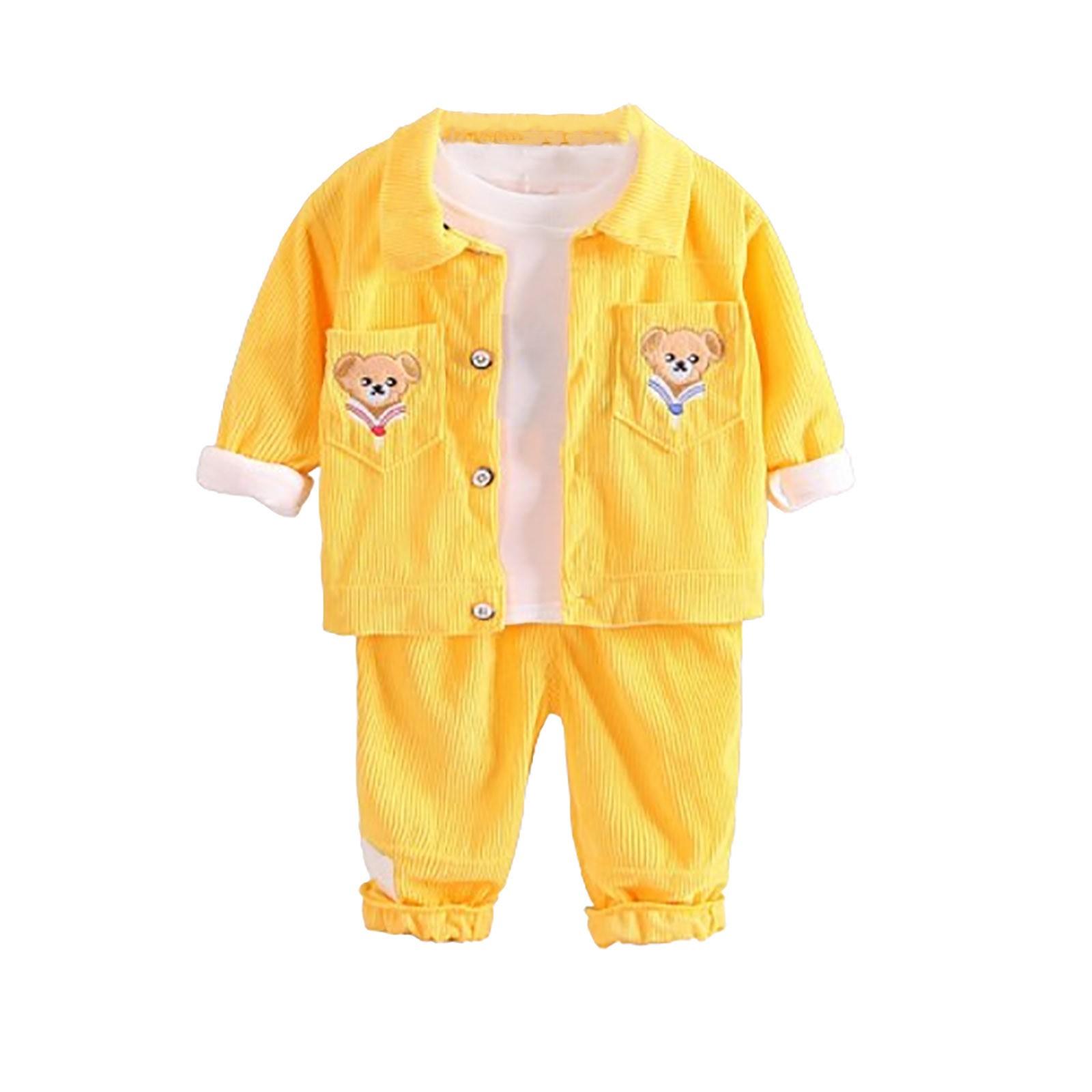 

Комплект из 3-х предметов для мальчиков, весенние и детские кофты 90 жёлтый