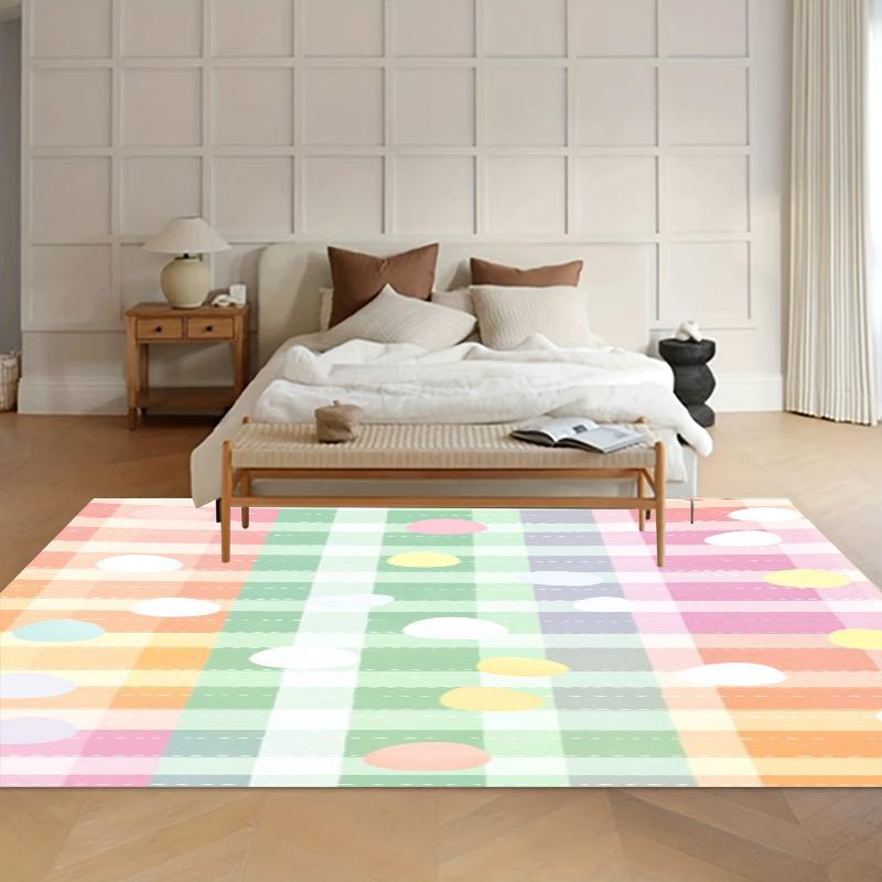 Popular Colorful Checkered Rugs Playful Mats Non Slip Soft Carpets Must Haves for Nurseries & Bright Decor Fans Home Decoration
