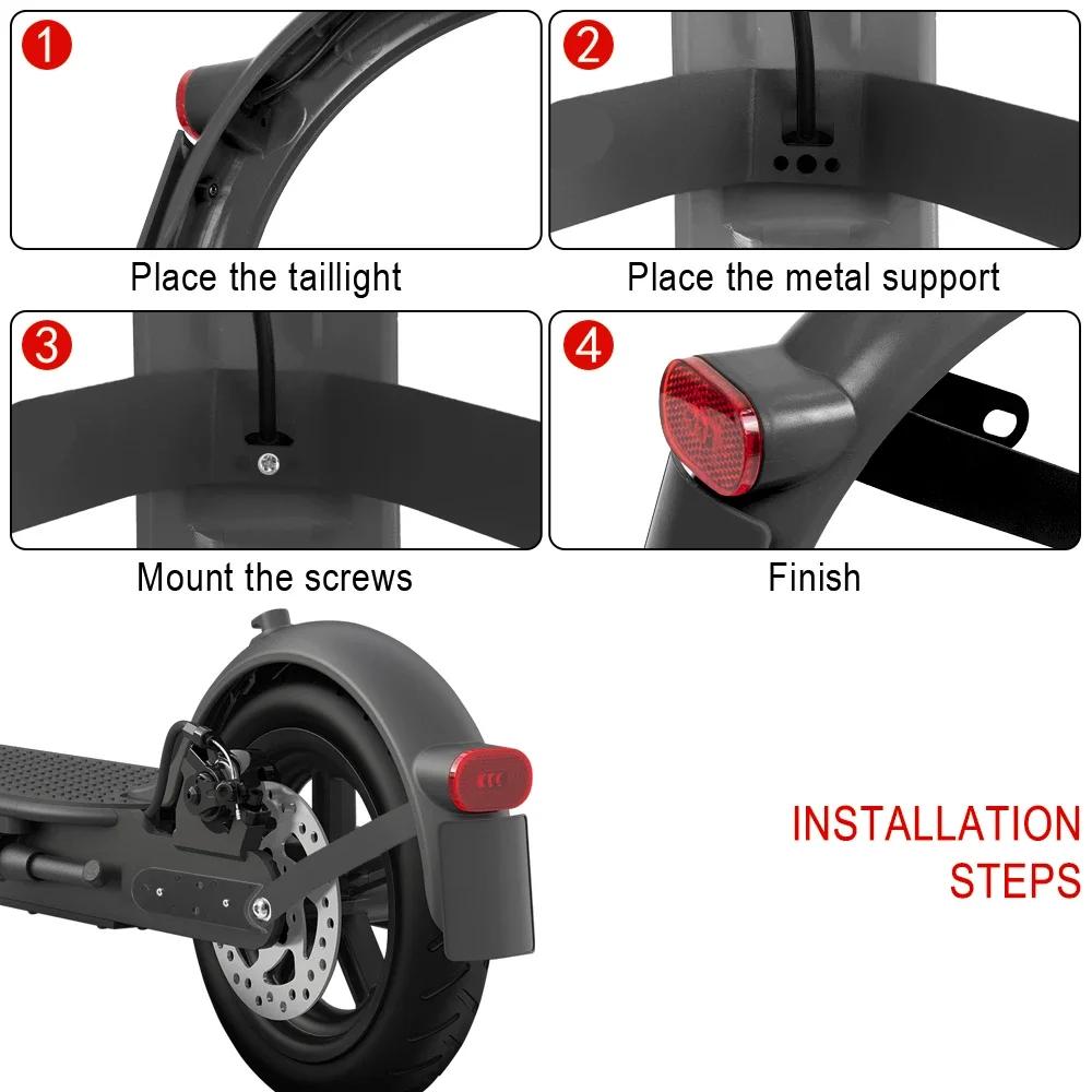 Rear Mudguard Set for Xiaomi M365 Pro 2 Mi3 Electric Scooter Fender Brake Taillight With Gap Cover Pad Reinforced Holder Set