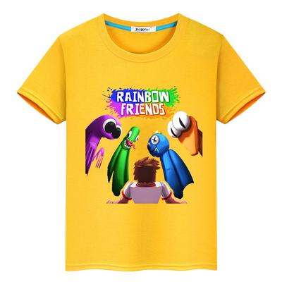 Rainbow Friends koszulka z motywem kreskówkowym krótkie topy z nadrukiem 100% bawełna Anime Tees y2k jednoczęściowe ubrania dla chłopców i dziewcząt letnie ubrania dla dzieci