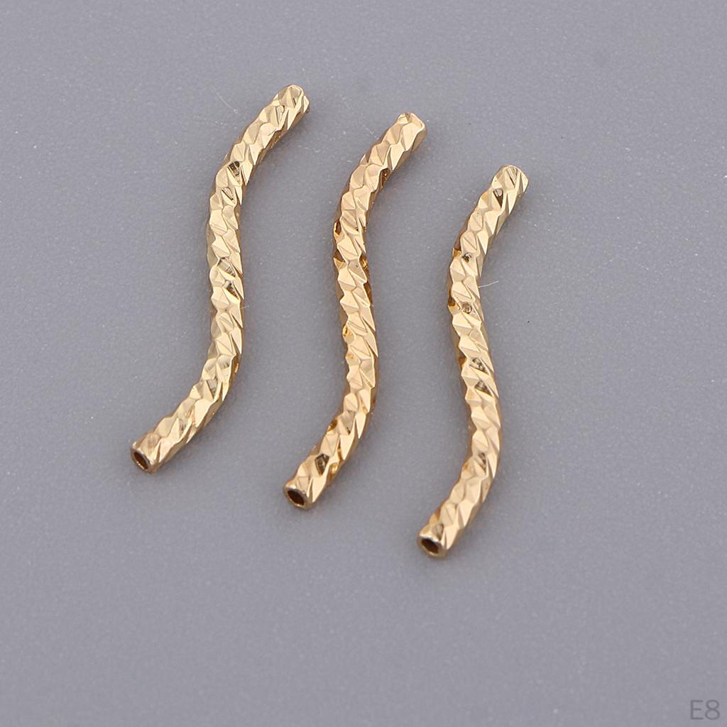 20 Pieces Style Alloy Tube Noodle Beads 1.3mm DIY Jewelry Twisted Spacer Loose for