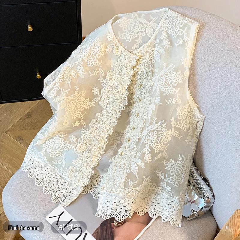 2026 Summer Women's Chinese Embroidered Beaded Vest Shawl Jacket