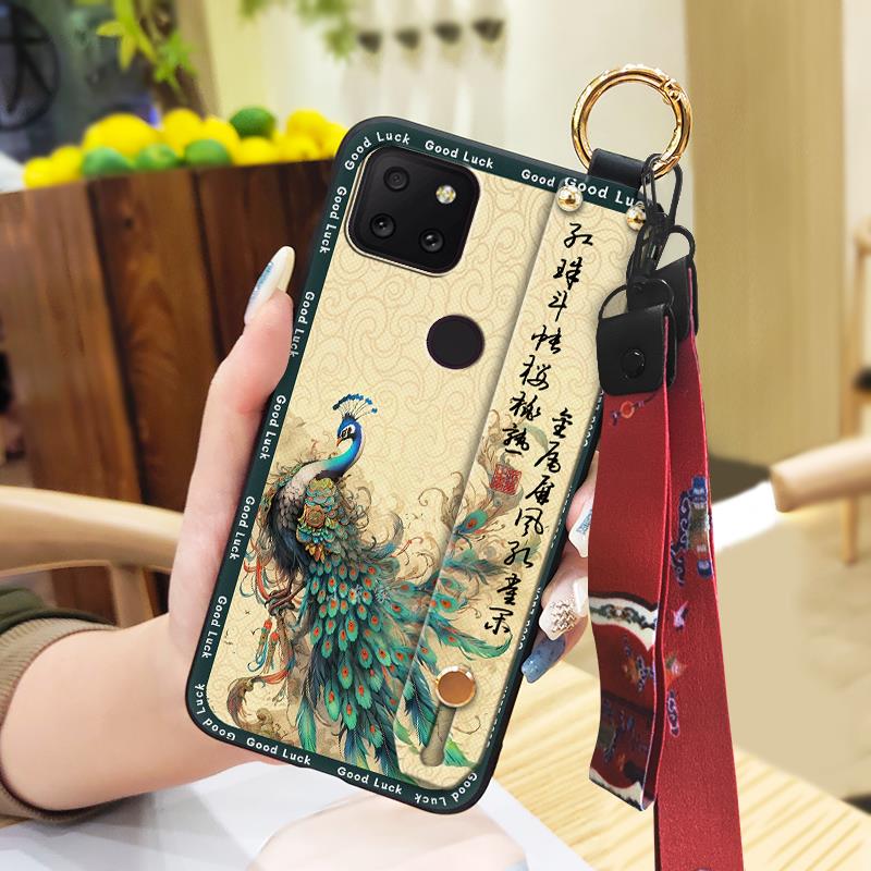 Anti-knock Lanyard Phone Case For TCL T-Mobile Revvl 5G Fashion Protective Phone Holder Ring Wrist Strap Chinese style