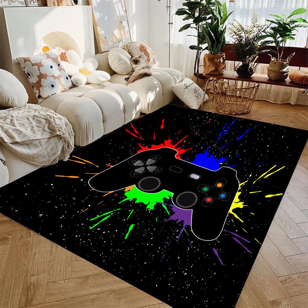 Blue Green Carpet GamePad 3D Printed Living Room Bedroom Decor Kid Non-slip Parlor Floor Mat Surface Smooth Carpet Birthday Gift