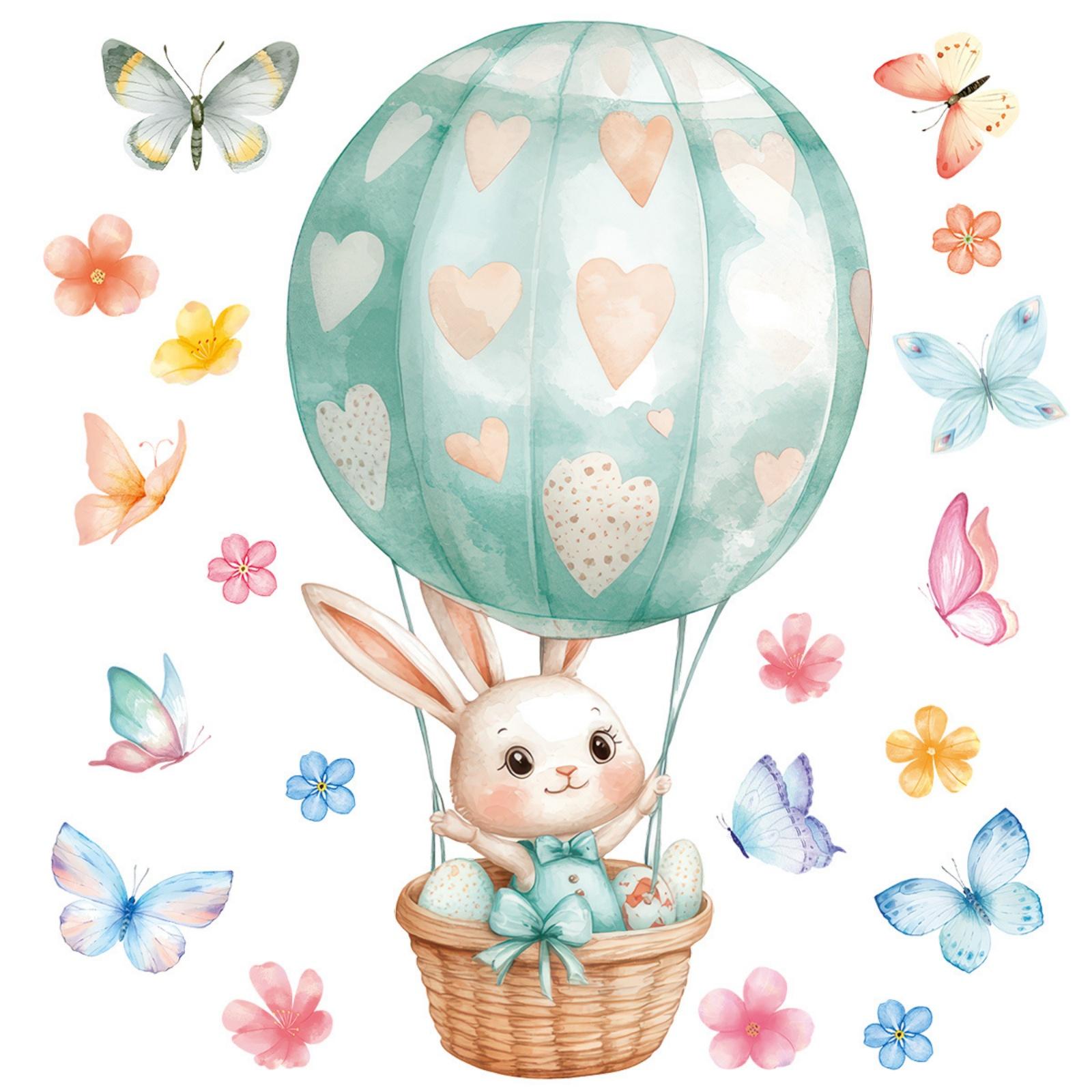 

Великодні Зайчики Наклейки на Вікна Мультяшні Наклейки з Яйцями Милий Декор для Будинку Класної Кімнати Дитячого Садка Магазину Декорації для Скляних Вітрин