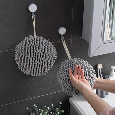 Asılı Şönil El Mendilleri Mutfak Banyo El Havlusu Topu Asılı Döngüler ile Hızlı Kuru Yumuşak Emici Mikrofiber Havlular