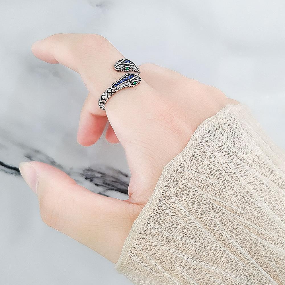 Vintage Schlangen-Wickelring mit Diamanten – Trendiger Hip-Hop-Fingerschmuck für Partys und Festivals