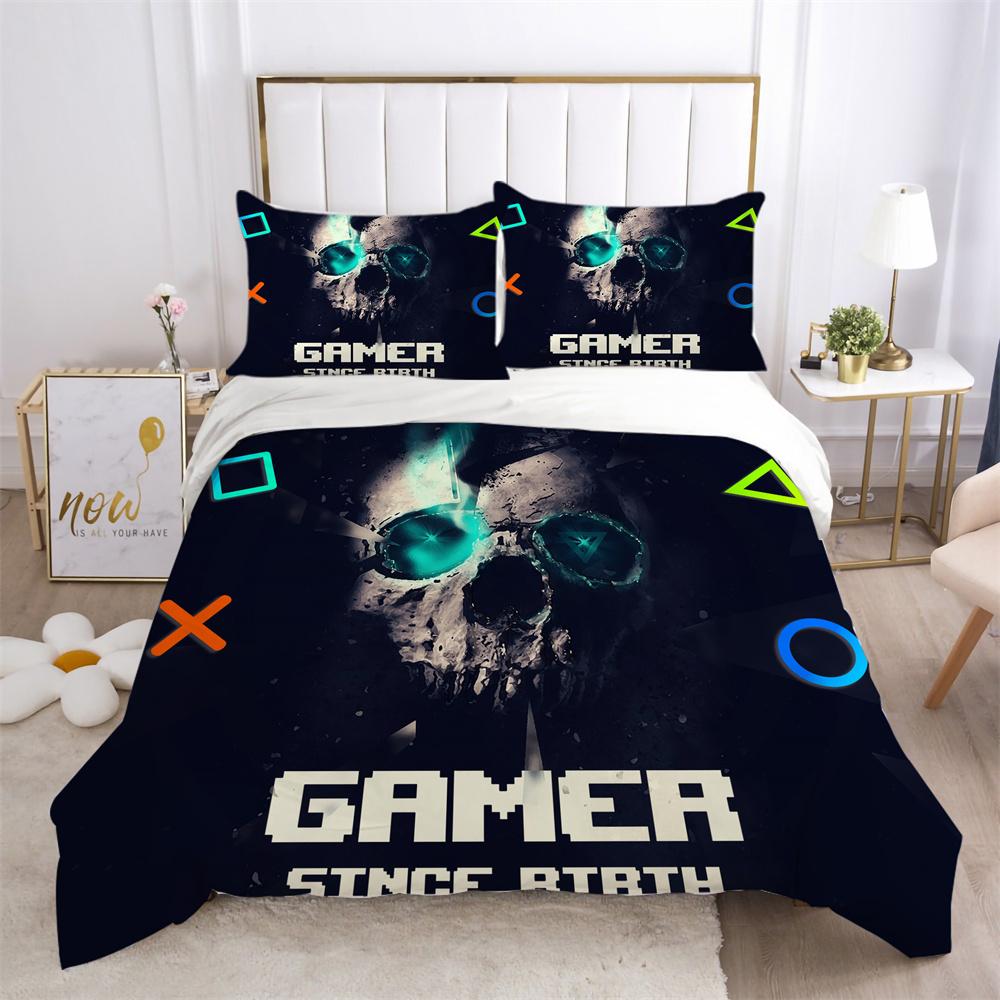 Narzuty na łóżka z nadrukiem czaszki 3D, rozmiar pojedynczy, poliester, projekt pościeli, miękkie, wysokiej jakości tekstylia domowe