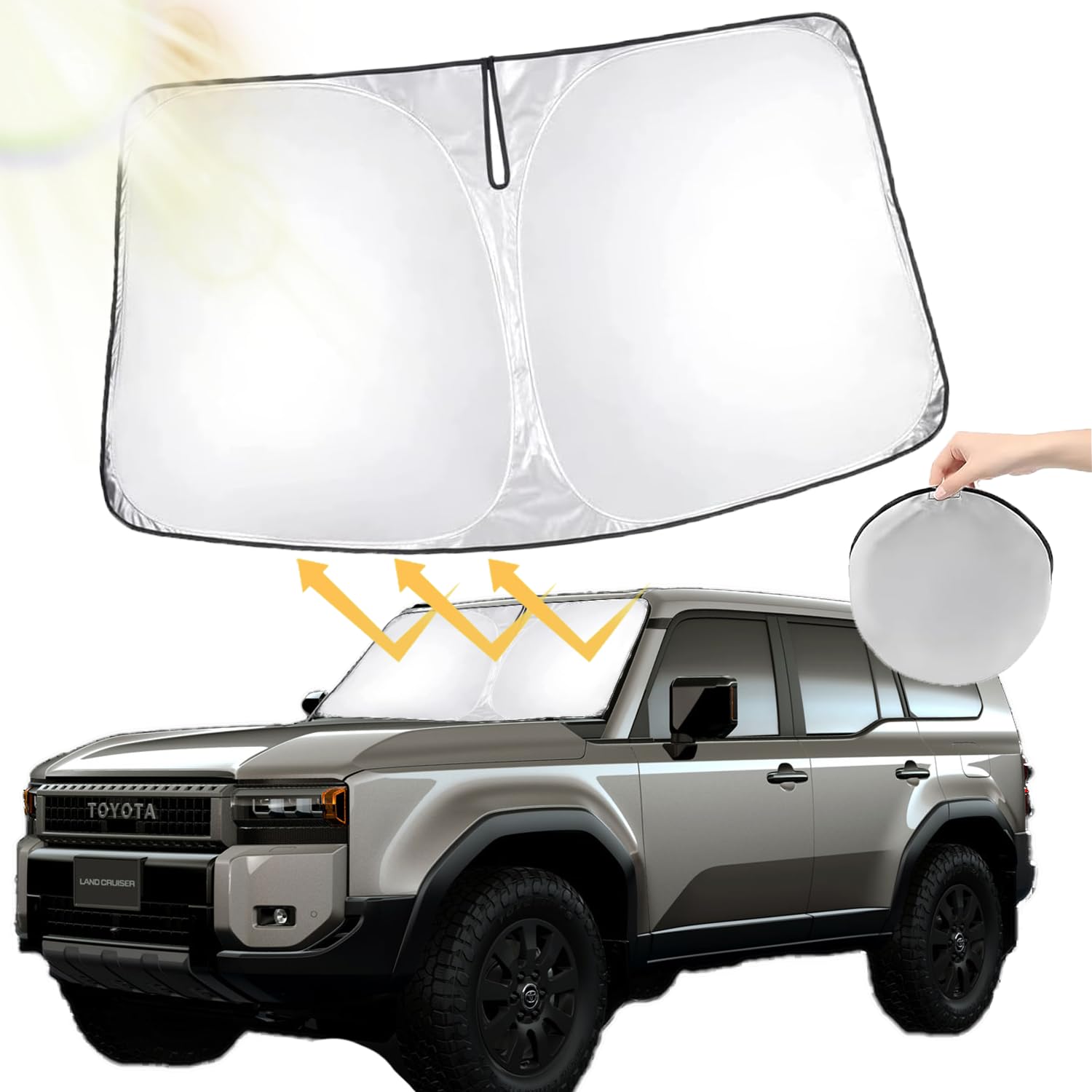 

Toyota Land Cruiser 250 Front Sunshade with Storage Bag (Accessories)