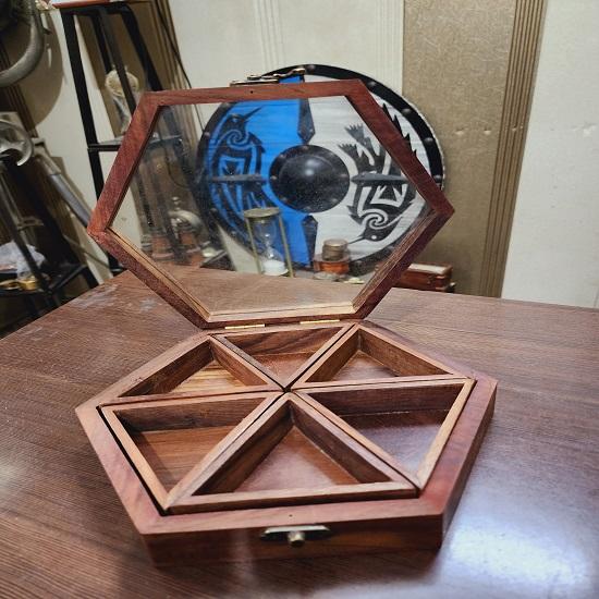 Beautiful India Masala Wood Masala Box Triangle 22.86 Cm