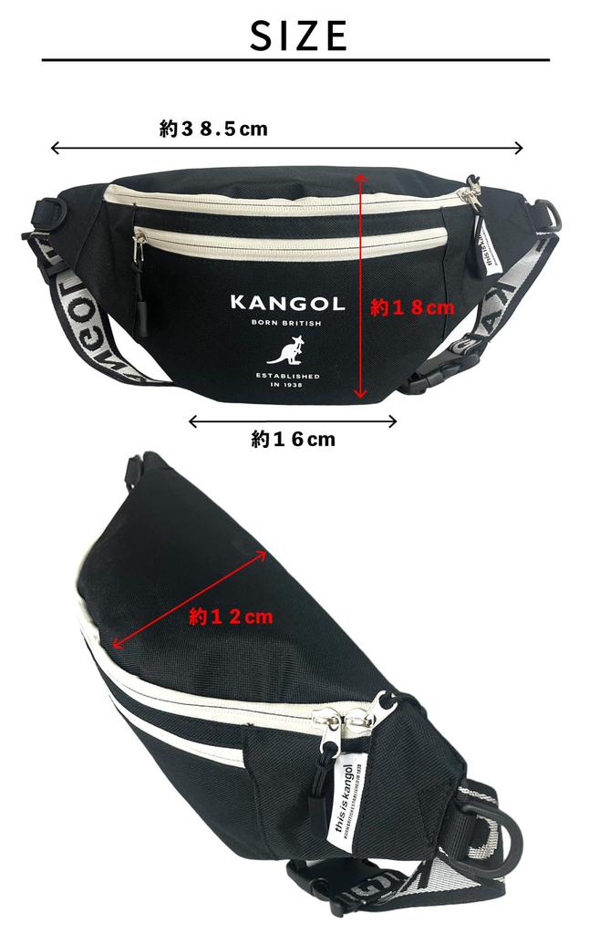 KANGOL Body bag Waist bag KGSA-BG00260 Black/Off