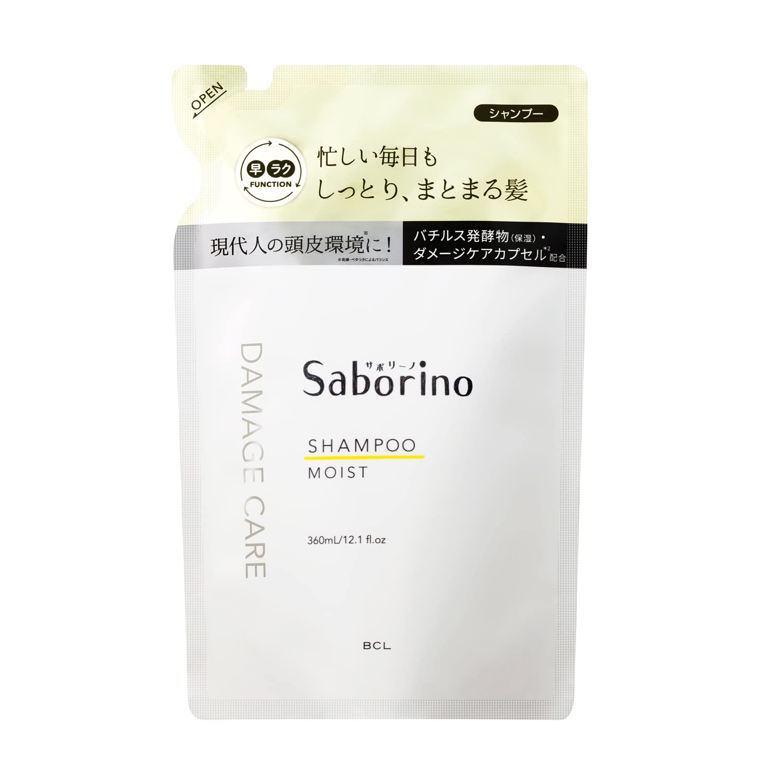 

Saborino Hayaraku Shampoo Moist 360ml Refill [Quick and easy for wavy hair, leaves it smooth and moisturized]