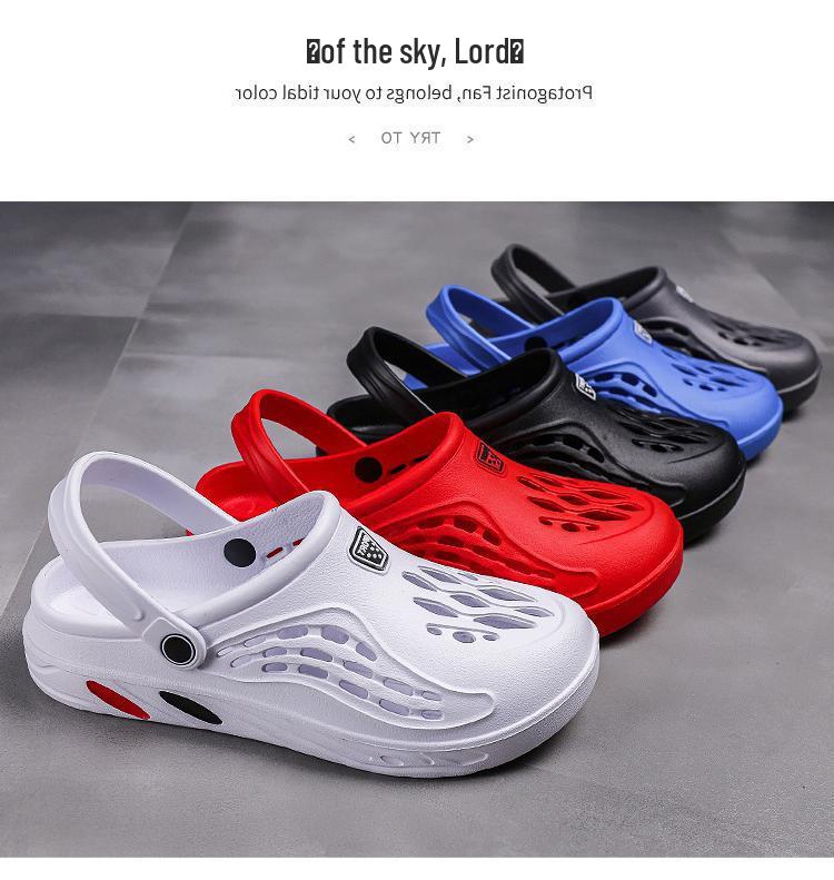 Plus Size Men's Beach Shoes - Sizes 48-49, Casual Summer Hole Slippers