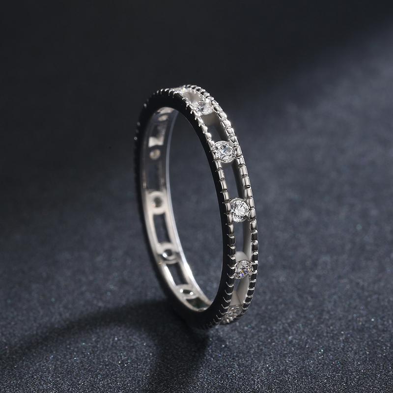 Modian Silver Rings Stackable Vintage Finger Platinum Plated Rings For Women Wedding 925 Sterling Silver Fine Jewelry