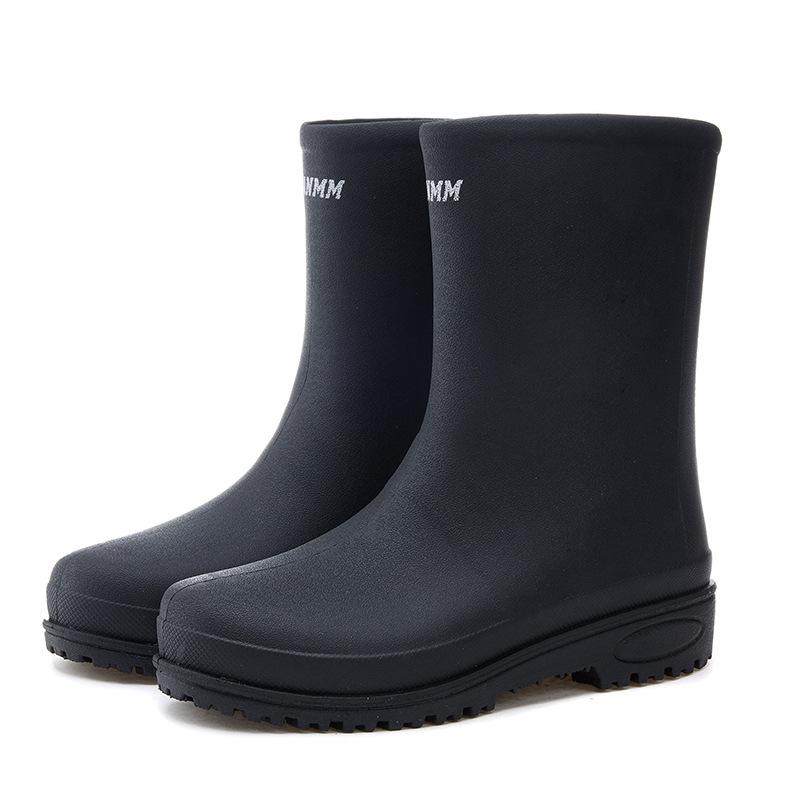 

Ботинки резиновые средней высоты мужские нескользящие водонепроницаемые для улицы на дождливую погоду теплые для рыбалки водные ботинки inner length 280 (suitable for 44-45 yards) чёрный