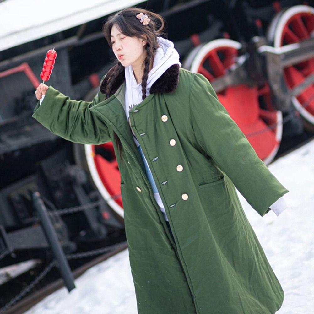 

Long Northeast Coat Jacket Winter Winter Green Coat Cold-Proof Clothes Thick Warm Coat Girls Cotton