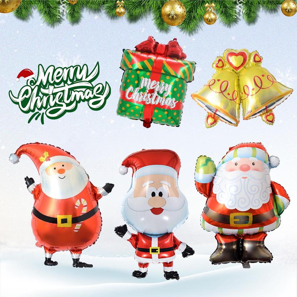 Celebrate Christmas with 18/32-Inch Aluminum Foil Balloons - Festive Santa and Snowman Decorations