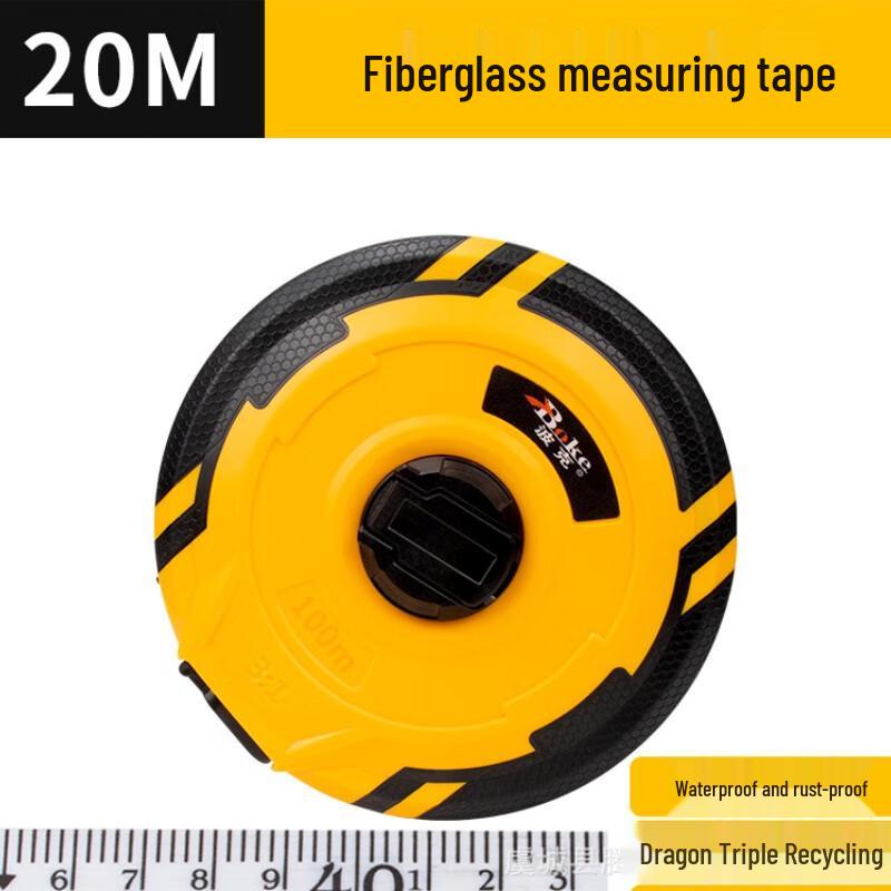 Beiyou 20m Portable Nylon Coated Steel Tape Measure CN plug (adapter included)