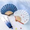 Stylish Business Fan Set with Fan Case and Handkerchief Minamo [Osaka Choseido] Women's - (White)