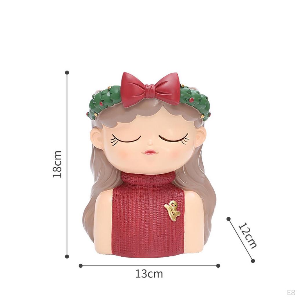 Creative Cute Girl-Shaped Resin Plant Pot, Decorative Indoor And Outdoor Tabletop Flower