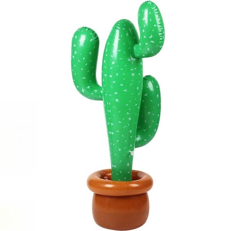 Pvc Inflatable Cactus Ring Toy, Festival Decoration Ornament, Cactus Potted Plant Inflatable Coconut Tree Toy