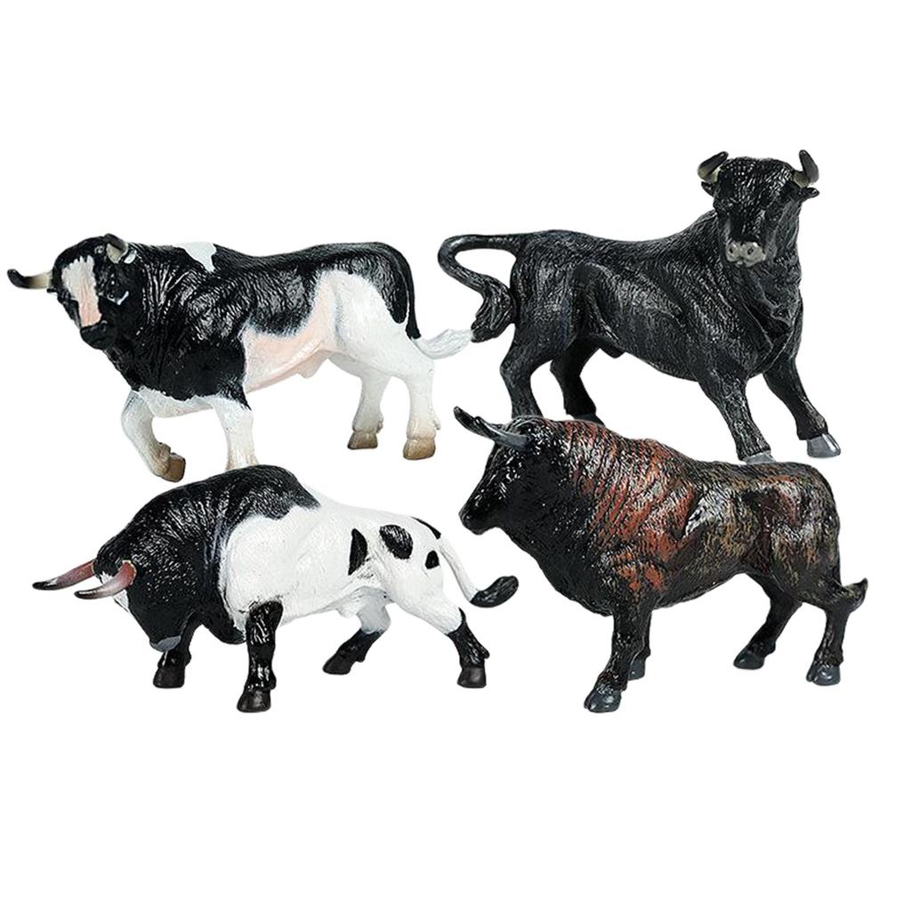 Cattle Decorative Figures Realistic Farm Animal Figurines Small Animals Educational Toys for Kids Home Decor