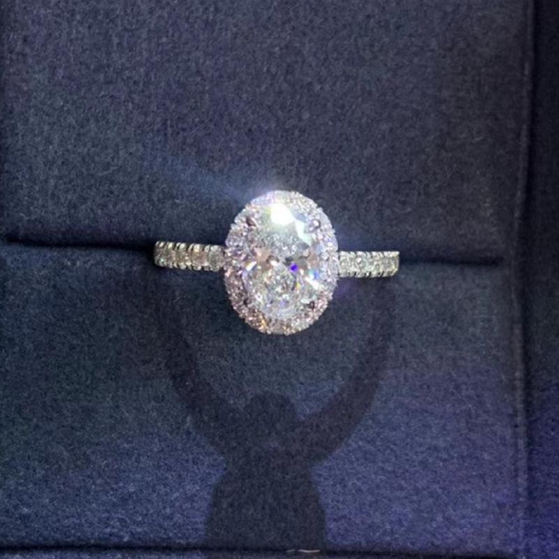 Korean Style Engagement Ring: Shiny Zircon Pigeon Egg, Gold-Plated Copper Jewelry Adjustable