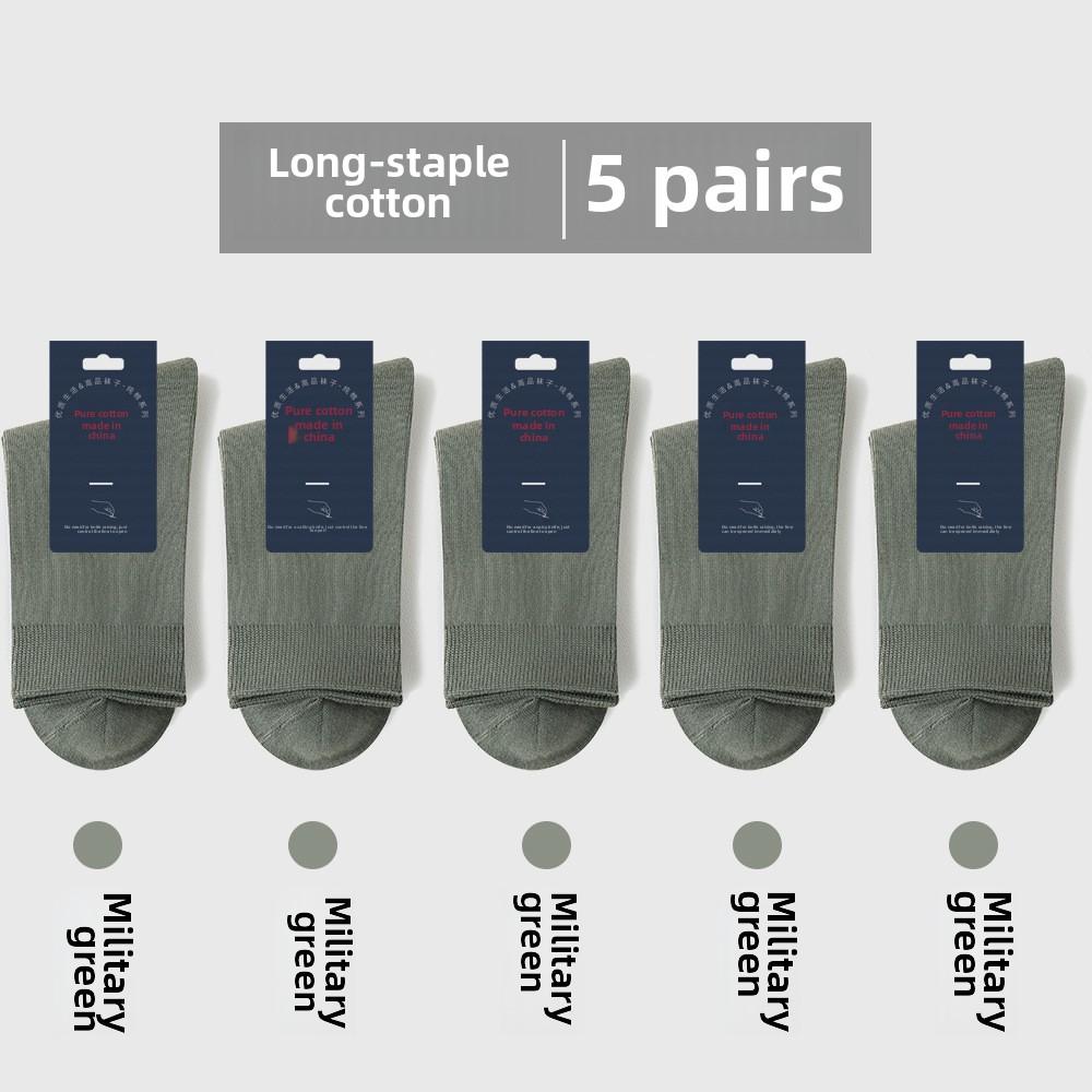 5 Paar Herren Business Schweißableitende Ganzjahres Baumwolle Midtube Baumwollsocken