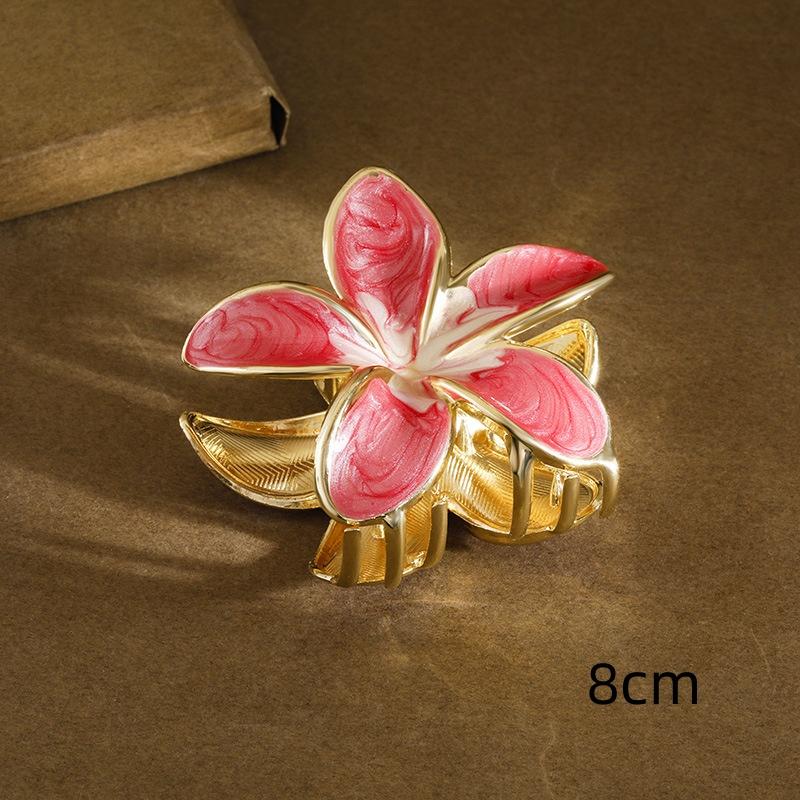 Gradient Alloy Oil Dropping Lily Flower Hair Clip Versatile Hair Accessory For Summer Beach Vocation Headwear