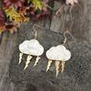 Vintage Gold Color 2D Flat Cloud Lightning Weather Acrylic Dangle Earrings for Women Accessories