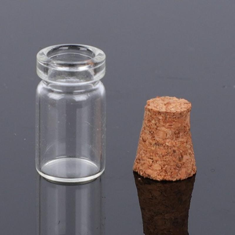 Transparent Glass Sealed Decoration Vial Cork Stopper Lid Storage Subpackage Bottle Multi Purpose Small Capacity Reagent Bottles