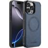 LC.IMEEKE For iPhone 16 Pro Max Magnetic Case Compatible with MagSafe Leather+TPU Back Cover